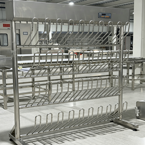 304 Stainless Steel Boot Drying Rack Drainage Trough Design Commercial Rubber <strong>Wellies</strong> Storage Rack for Food Processing Workshop - Product Image 2
