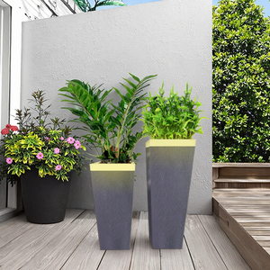 Vente en gros de pots de fleurs modernes à LED, grand <span class=keywords><strong>bassin</strong></span> extérieur en plastique pour plantes, <span class=keywords><strong>vase</strong></span> lumineux écologique pour le sol, usage domestique, étanche - Product Image 3