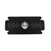 Tapis de Barbier Personnalisé en PVC Tendance, Motifs Animaux, Écologique, Caoutchouc Souple Noir 45x20cm pour Salon de Coiffure, Rangement d'Outils/Tapis pour Tondeuses
