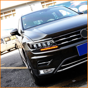 Faro per <span class=keywords><strong>Volkswagen</strong></span> <span class=keywords><strong>VW</strong></span> <span class=keywords><strong>Tiguan</strong></span> L 2017-2021 AD1 BT1, Gruppo Fari LED Auto, Aggiornamento con 4 Lenti Bifocali in Cristallo, Lampada Anteriore - Product Image 5
