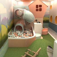 Équipement de terrain de jeu intérieur personnalisable, souple et sûr, ensemble de jeux avec toboggan et structure d'escalade pour enfants, adapté aux garderies
