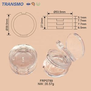 Empty <b>Blush</b> Container Makeup Crystal Compact case Containers Oem Transparent Round Empty Press Powder case Free Samples - Product Image 2