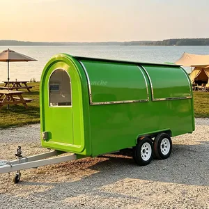 Camion de restauration mobile rond vert à prix d'usine, idéal pour burgers, pizzas, cuisine de rue, kiosque alimentaire, remorque de camping pour entreprises - Product Image 1