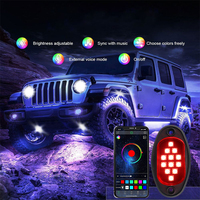 Luces LED RGBW para Roca de 8/10/12 Pods con Control por APP para Coches, Camiones, ATVs, UTVs, Barcos Todoterreno, Lámpara de Riel para Iluminación Inferior Brillante
