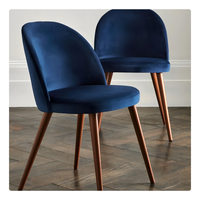 Haute qualité dossier haut moderne confortable boucle tissu velours coloré chaise nordique chaises de salle à manger prix