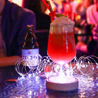 Sous-verre LED activé par le poids, en ABS, alimenté par piles, avec logo personnalisé, multicolore clignotant, pour bar, club, fête, sous-verre LED pour boissons