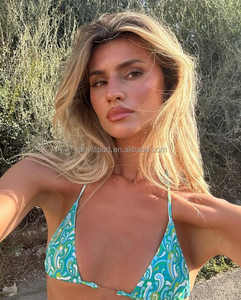 Maillot de bain deux pièces imprimé feuille de Bikini Micro Mini <span class=keywords><strong>Rasta</strong></span> avec logo personnalisé 2025 - Product Image 2