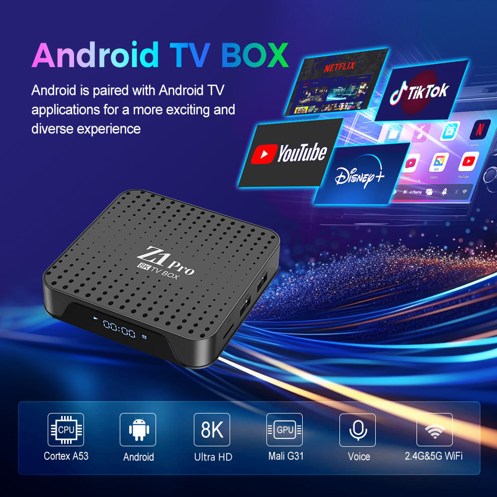 Newest Z1 PRO Android 10 TV Box, Smart 4K Support, 2GB RAM, 16GB