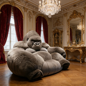 أريكة على شكل غوريلا مبتكرة من تصميم المصممين، سرير أريكة كينغ كونغ فاخر على شكل حيوان، أريكة مشهورة على الإنترنت للفيلات والمكاتب وغرف النوم - Product Image 4