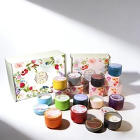 12 Warna Lilin Aromaterapi Logam Beraroma Bunga & Buah - Set Hadiah Silinder Semi-Handmade untuk Pernikahan Ulang Tahun