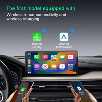 Support CarPlay sans fil 2-en-1 avec connexion USB, charge rapide, Plug & Play, navigation, prise en charge vocale, compatible iPhone et Android, WiFi, Bluetooth
