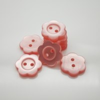 Kancing Resin Bunga 2 Lubang Grosir Warna Pink Mutiara, Tersedia Warna Kustom untuk Gaun Anak