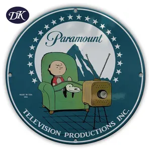 Vintage 1951 Paramount Television Productions Inc. Porcelain Gas & Oil Sign