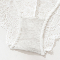 Lingerie sexy en maille de dentelle taille basse pour femmes sous-vêtements string évidés transparents avec culotte tricotée en strings