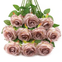 GB001 Bouquet de soie Offre Spéciale bon marché Fleurs artificielles roses rouges pour la maison Mariage Rose préservée décorative
