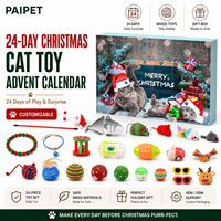PAIPET Calendrier de l'Avent 24 Jours pour Chat – Coffret Cadeau de Jouets Interactifs pour Chatons avec Souris, Balles, Baguette de Teaser et Collier