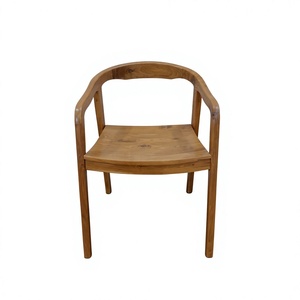 Wooden <b>Dining</b> <b>Chair</b> Armchair Teak Style Solid Wood <b>Chair</b> for Restaurant Cafe Home - Product Image 1