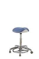 HOCHEY Tabouret mobile de médecin en cuir PU à hauteur réglable avec commande au pied Chaises avec dossier d'accoudoir pivotant à vendre