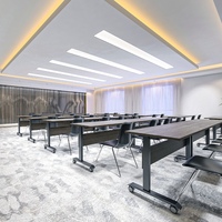 Table de formation pliable multi-positions en acier inoxydable OMNI, table gigogne à plateau rabattable pour villa