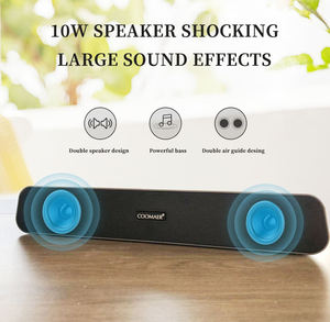 Barre de son 3D Surround Bluetooth 5.0, haut-parleurs d'ordinateur stéréo avec caisson de basses pour ordinateur portable, PC, home cinéma, TV, haut-parleur auxiliaire - Product Image 6