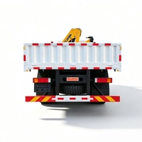 Camion benne à double cabine 4x2 avec grue articulée montée, capacité de levage 3-5 tonnes, hauteur de levage 16m, capacité de levage 12000kg pour travaux de construction