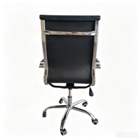 Chaise de bureau exécutive à dossier haut en cuir PU rayé, avec cadre en métal chromé, réglable en hauteur et pivotante, vente en gros d'usine