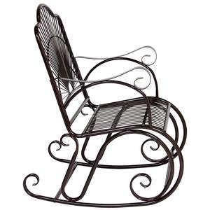 Fauteuil à bascule moderne en <span class=keywords><strong>fer</strong></span> <span class=keywords><strong>forgé</strong></span>, balançoire en métal pour l'extérieur, pour salon, parc, villa, cour, siège de terrasse brun, jardin - Product Image 4