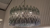 Lustre en verre de Murano coloré, polyèdre vénitien contemporain