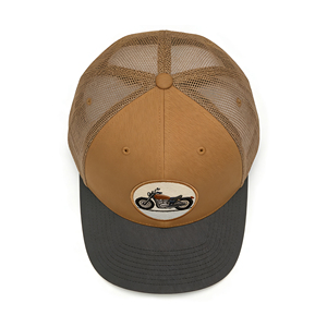 Gorra Trucker de 6 Paneles de Lona de Algodón con Bordado de Motocicleta, Malla Transpirable en la Parte Trasera, Cierre a Presión, para Deportes al Aire Libre de Verano y Pesca - Product Image 2