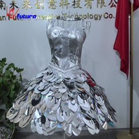 Lampe LED pour adultes Vêtements de danse exotique Ailes d'ange imprimées Robes de carnaval pour spectacles Club Fêtes Club