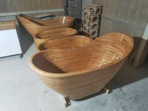 อ่างอาบน้ำไม้ทรงกลม/สี่เหลี่ยม แบบญี่ปุ่น สำหรับใช้ภายในและภายนอกอาคาร แบบตั้งพื้น อ่างออนเซ็น ทรงลึก - Product Image 3