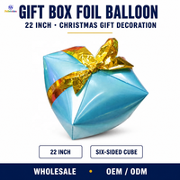 Ballons en aluminium en forme de canne à sucre de Noël de 22 pouces en gros, en stock, OEM/ODM pour fournitures de fête de Noël