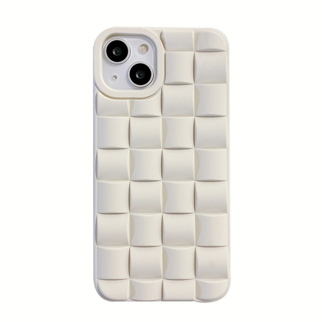 Luxury Eiderdown 3d Square Lattice Phone Case for Iphone 15 16 Pro Max 13 14 Mini Xr X Xs Shockproof Soft TPU Phone Cover