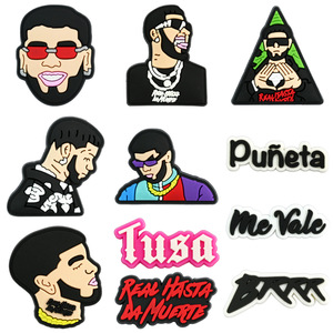Accesorios Decorativos para Zapatos con Hebilla de PVC de Goma Suave, Desmontables, con Diseño de Dibujos Animados 2D del Cantante <span class=keywords><strong>Anuel</strong></span> AA, para Comercio Electrónico Transfronterizo - Product Image 2