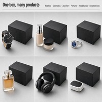 Boîte d'expédition en carton ondulé noir personnalisée, quatre couches de carton, emballage pour montres, cosmétiques, bijoux, logo en feuille d'or, OEM, vente en gros