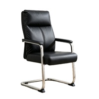Chaise de bureau de direction ergonomique en cuir à dossier arqué, style moderne minimaliste avec structure en bois