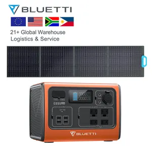 Generator portabel Bluetooth EB55 VS PV120 panel surya Mini Generator surya 500 watt dengan pengisian cepat