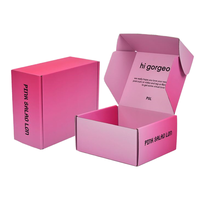 Boîte en papier pliable rose avec couvercle, emballage de marque pour magasin de détail, présentoir cadeau, abonnement, vente en gros, logo personnalisé, petite entreprise