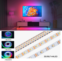 Bande lumineuse Led RGB, SMD 5050, 12V, 24V, flexible, étanche IP20/65/67/68, WS2815 Pixels