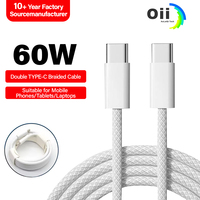 Câble de charge rapide et de transfert de données tressé en nylon, 2m, 5 conducteurs, en cuivre pur, Type-C vers Type-C, pour iPhone 15/16/17, ordinateur, batterie externe, voiture