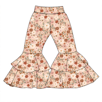 Pantalon décontracté mi-mollet en bambou pour fillettes, respirant, double couche, écologique, doux, imprimé, coupe cloche, collection automne-hiver, OEM