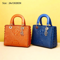 Sac fourre-tout de luxe pour femme en similicuir croco, sac à bandoulière avec quincaillerie dorée, grande capacité, sac à main pour femme, personnalisable OEM