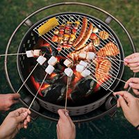 Foyer d'extérieur 36 ''Foyer à bois Métal Acier BBQ Grill Patio Camping Brûlant Rond BOL FIRE PIT