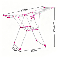 Séchoir à linge pliable multifonctionnel en métal blanc, petit format, pour balcon, organisateur de vêtements simple et moderne, idéal pour les outils