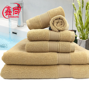 Ensemble de serviettes de bain Xinshang, 2 carrées, 2 pour les mains, 2 pour le bain, en pur coton, doux pour la peau, beige, serviettes rectangulaires pour la maison et la salle de bain - Product Image 4