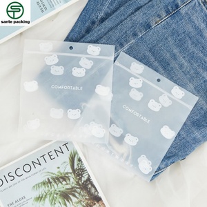 Custom LOGO Frosted PE Gravure Printed Recyclable High-grade Underwear Bag with Valve and Ziplock for Packaging Socks & Shoes - Product Image 2