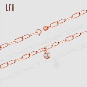 Clásico Brazalete con Colgante de Diamante Redondo de Oro Real de 18k, Joyería de Oro Real de 18k con Certificado para Fiesta - Product Image 1