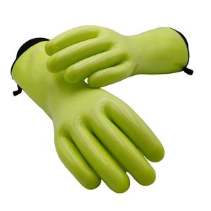 Gants de four jaunes imperméables résistants à la chaleur, en silicone imprimé, gants de sécurité de qualité alimentaire, gants de travail - Product Image 4