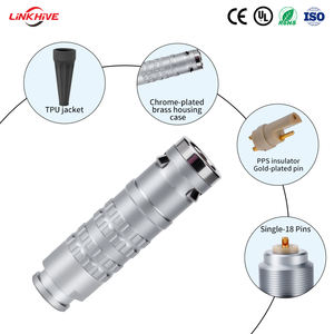 מחברי תעופה FFA סיטונאיים תואמים למחברי LEMO 2-18 פינים 2E 3E מחברי פליז מצופים כרום דחיפה-משיכה עם נעילה עצמית - Product Image 5