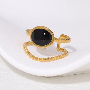 Cross-border Fashion White Dripping Simple Diamond Opening <strong>Ring</strong> Is Not Fading Geometric Metal Texture Index <strong>Finger</strong> <strong>Ring</strong> Female - Product Image 6